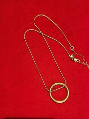 Minimalist Gold Circle Pendant Necklace for Women